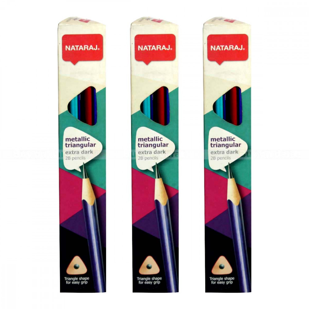 Nataraj metallic triangula pencil Set Of 6 Packs